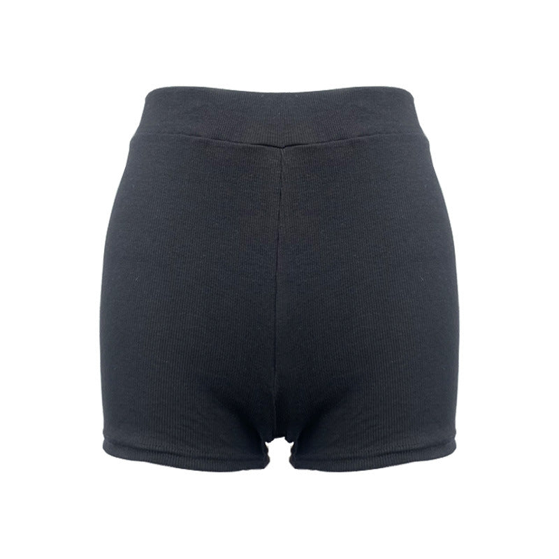 Women Black Solid Hot Pants
