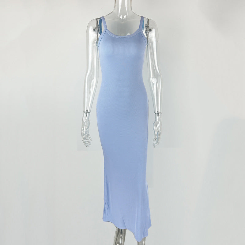 Shoulder Straps Bodycon Maxi Dress