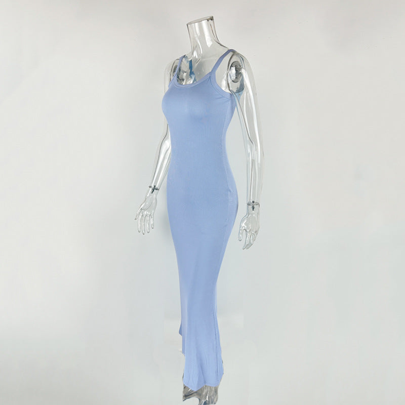 Shoulder Straps Bodycon Maxi Dress