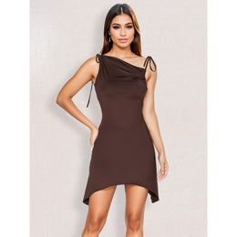 Shoulder Straps Georgette Sheath Dress