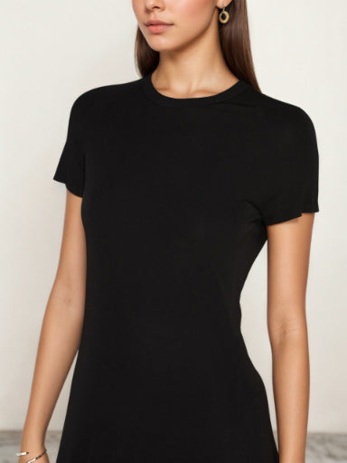 Women Round Neck A-line Dress