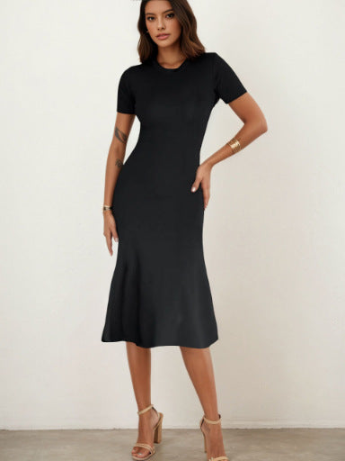 Women Round Neck A-line Dress