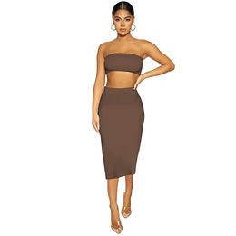 Strapless Crop Top With Skirt