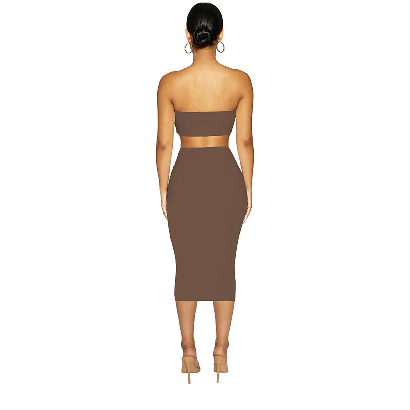 Strapless Crop Top With Skirt