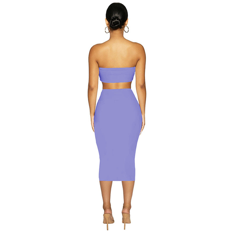 Strapless Crop Top With Skirt