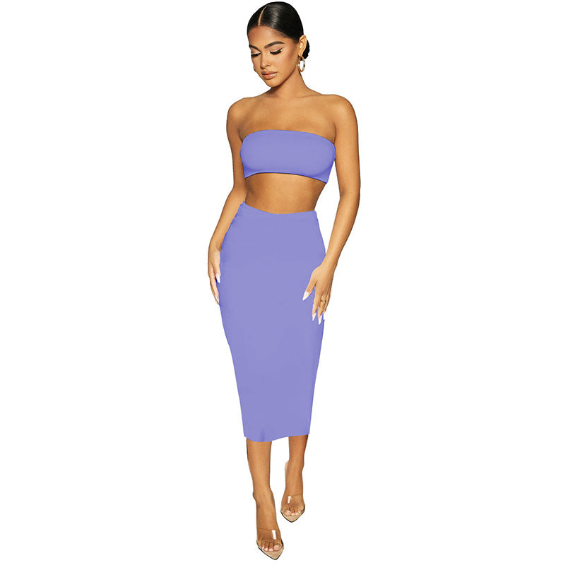Strapless Crop Top With Skirt