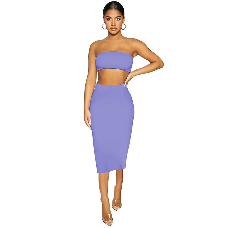 Strapless Crop Top With Skirt