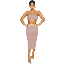 Strapless Crop Top With Skirt