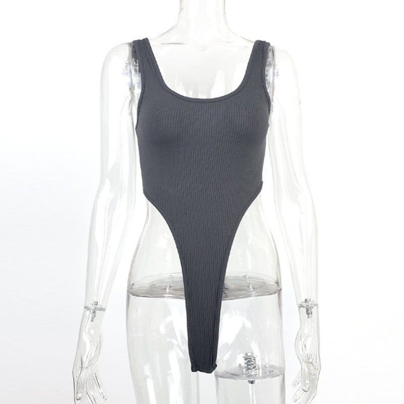 Women Self Design Sleeveless Scoop Neck Bodysuit