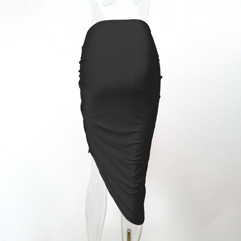 Midi Length Front Slit Pencil Skirt