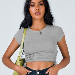 Cotton Solid Round Neck Crop Top