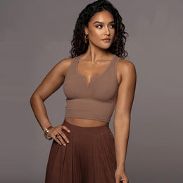 Cotton Textured Fitted Crop Top