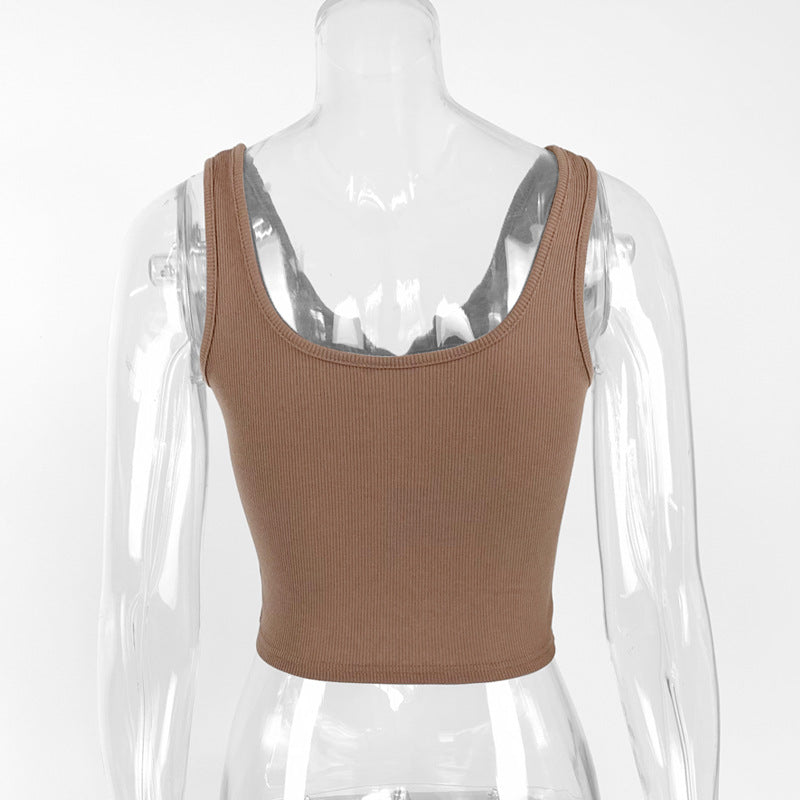 Cotton Textured Fitted Crop Top