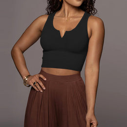 Cotton Solid Tank Crop Top