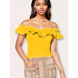 Women Solid Off-Shoulder Top