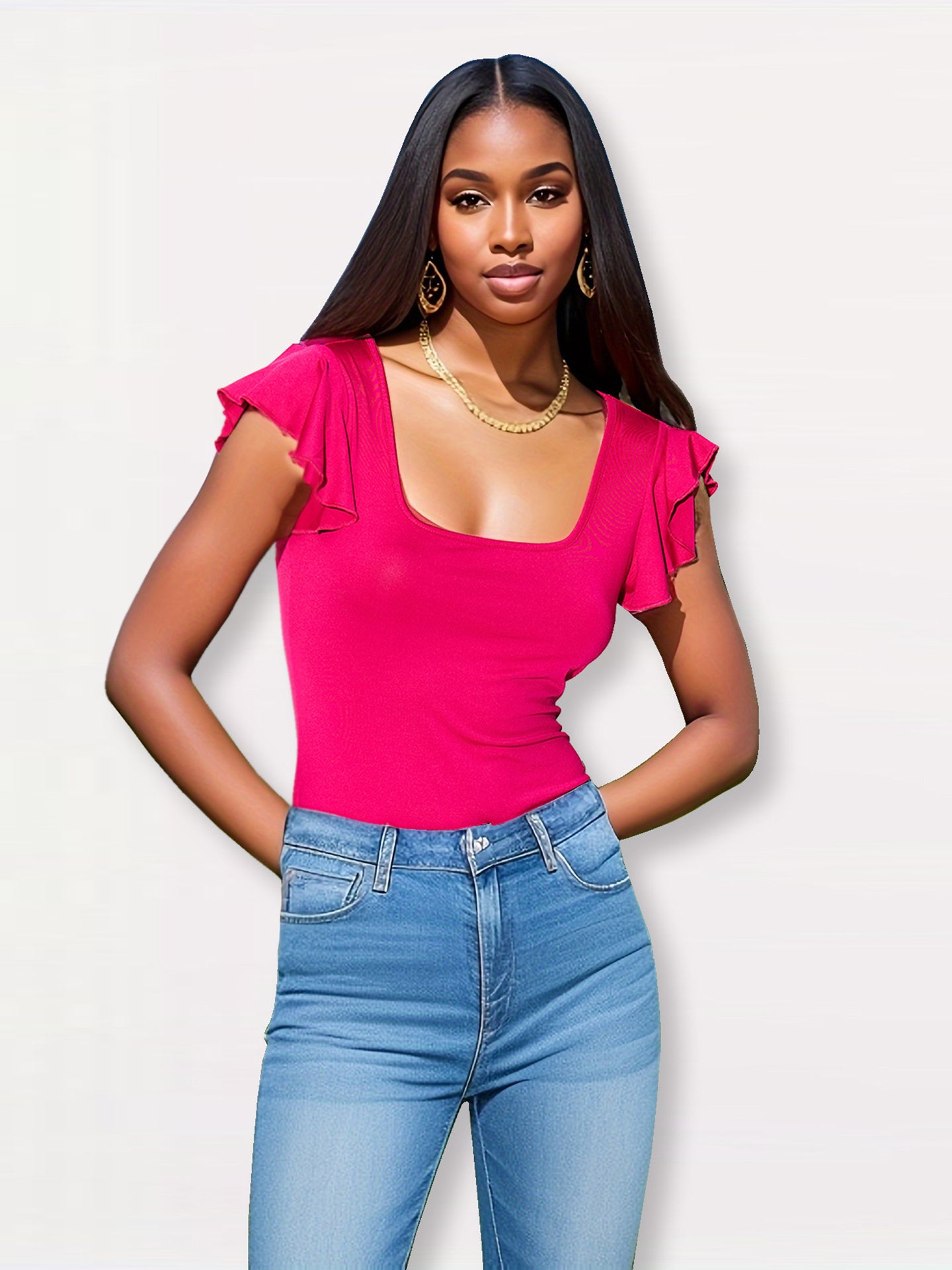 Women Solid Scoop Neck Top