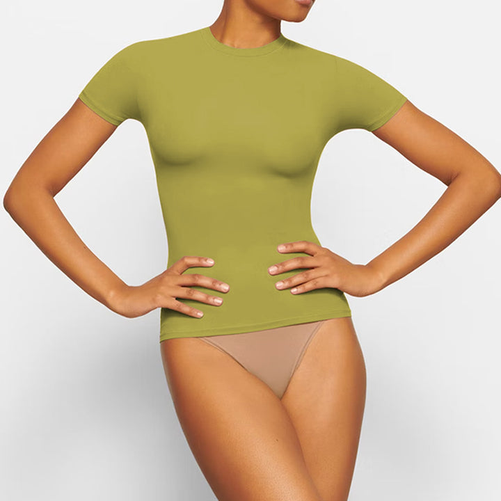 Women Round Neck Fitted Top