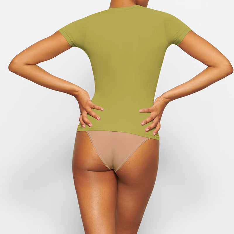 Women Round Neck Fitted Top