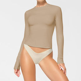 Women Extended Sleeves Crop Top