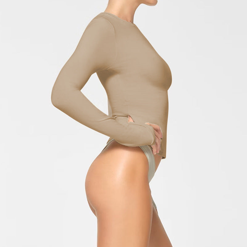 Women Extended Sleeves Crop Top