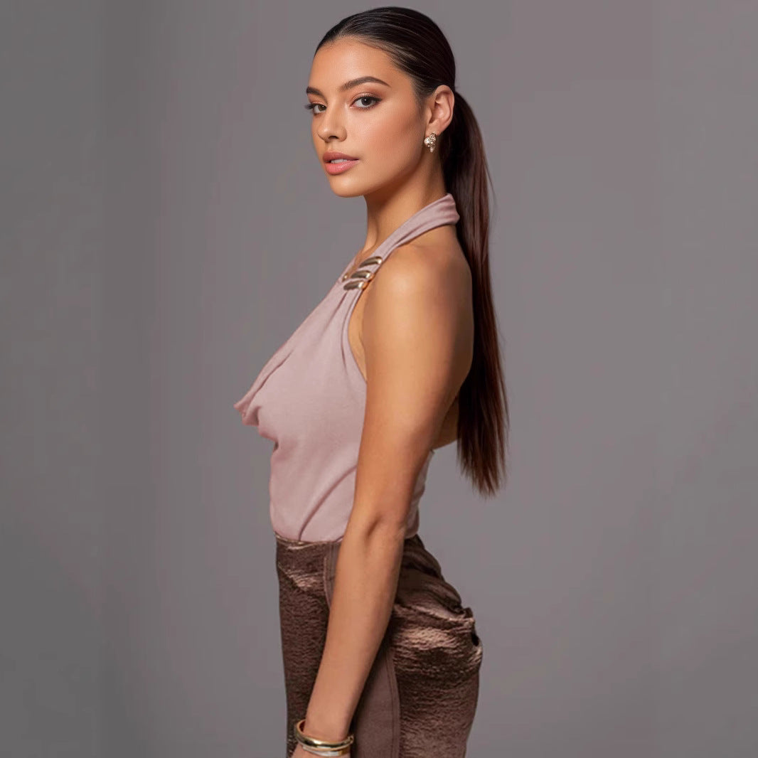 Women Cowl Neck Fitted Top