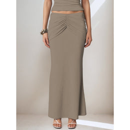 Draped A-Line Maxi Skirt
