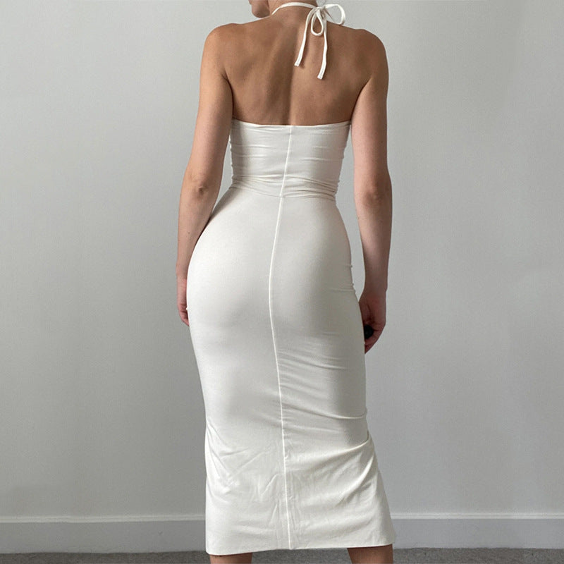 Women Halter neck Bodycon Maxi Dress