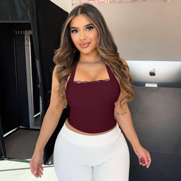 Women Solid Tank Crop Top