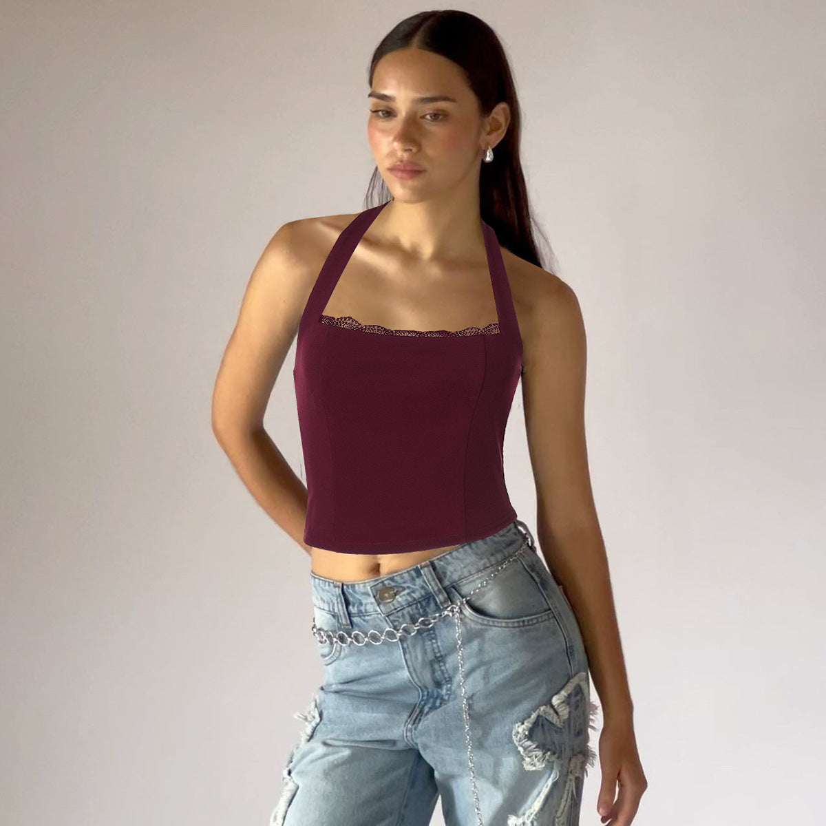 Women Solid Tank Crop Top