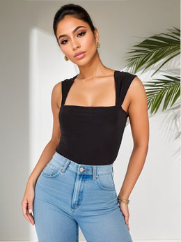 Square Neck Solid Top