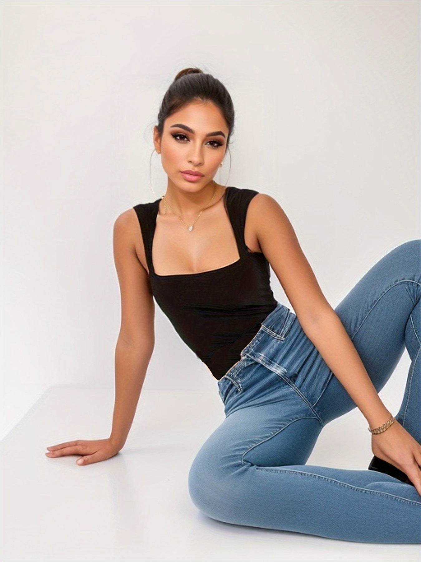Square Neck Solid Top