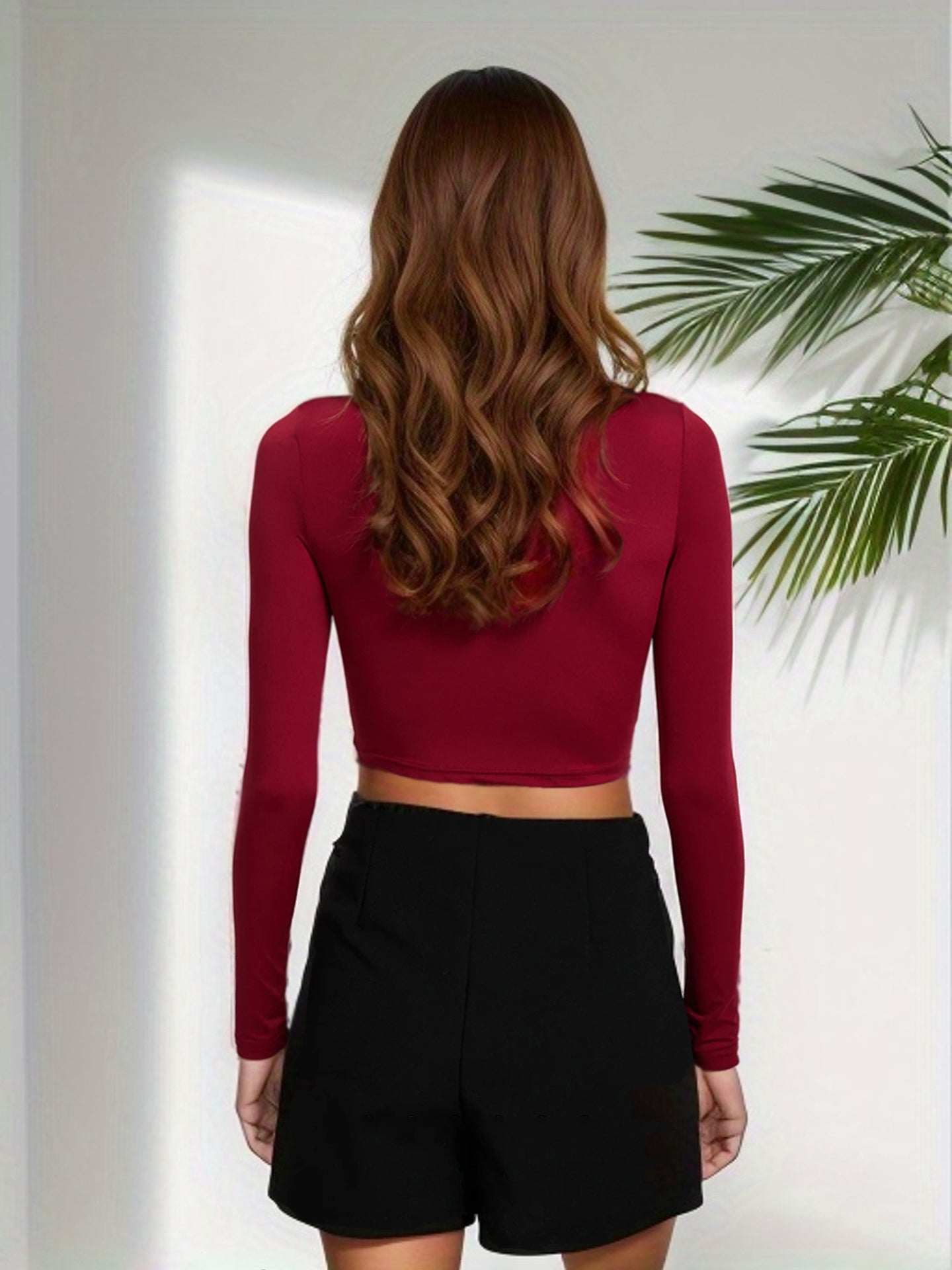 Women Boat Neck Fitted Crop Top