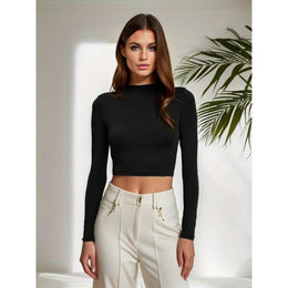 Women Long Sleeves Tank Casual Crop Top