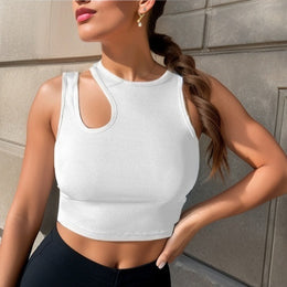 Cotton Cut Out Tank Crop Top