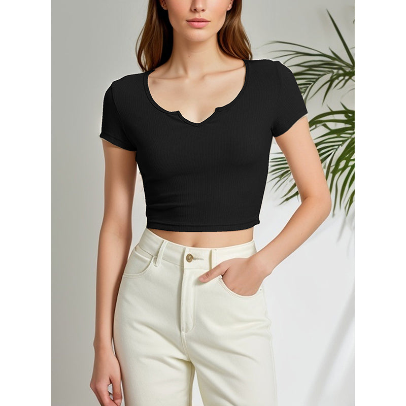Women Solid Round Neck Viscose Rayon Top