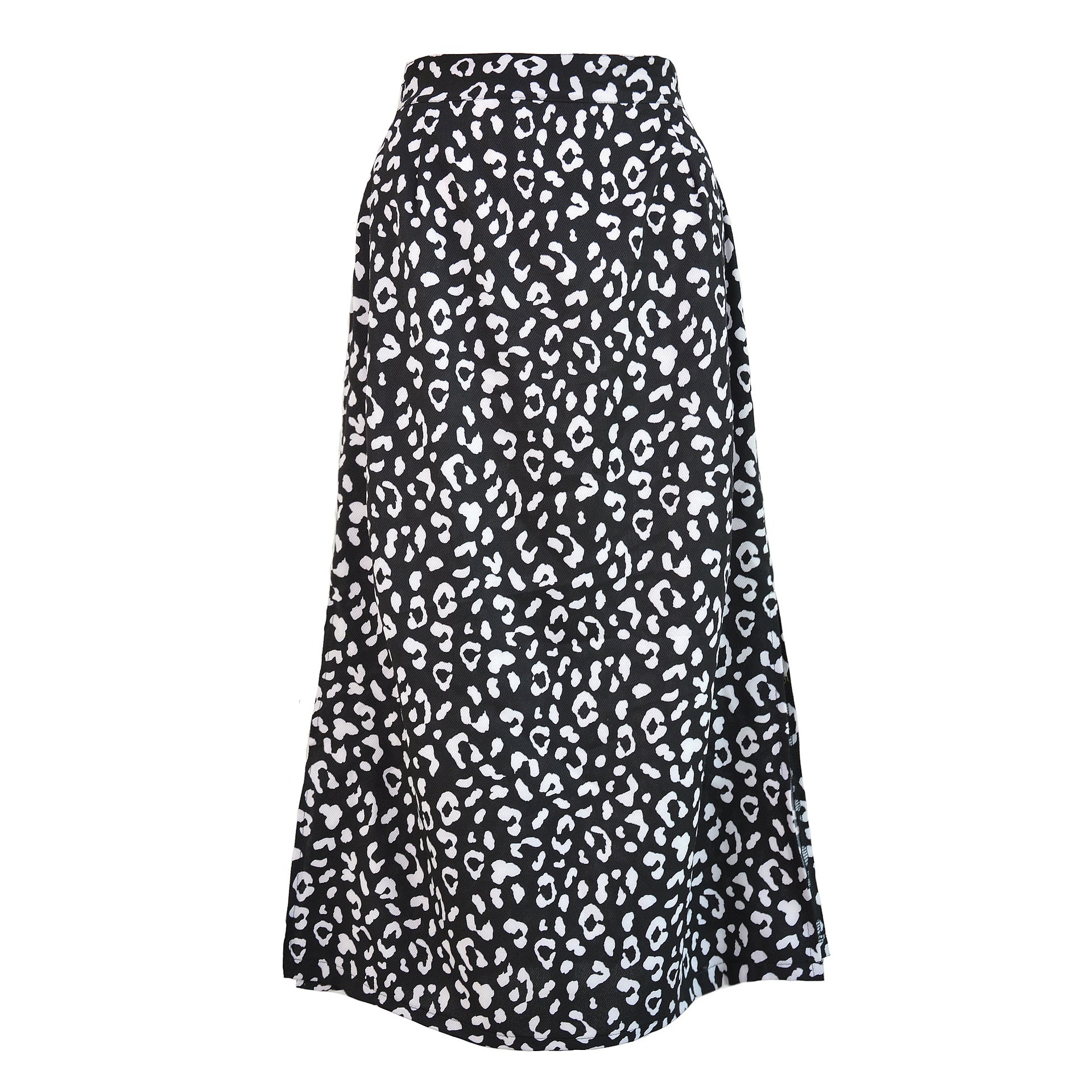 Animal Printed A-Line Midi Skirt