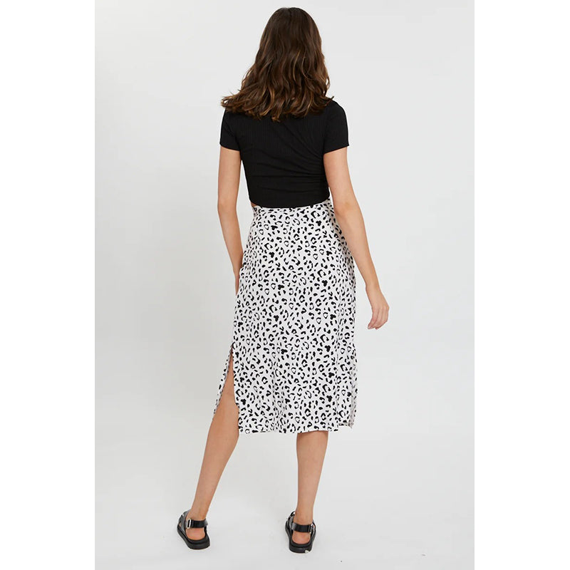Printed Flared Midi Skirt