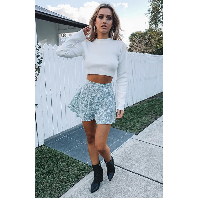Printed Flared Above Knee Skirts