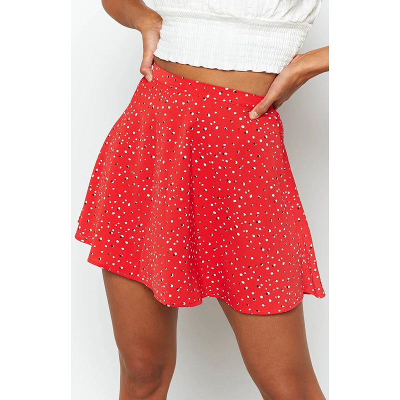 Women Printed Flared Mid Rise Mini Skirt