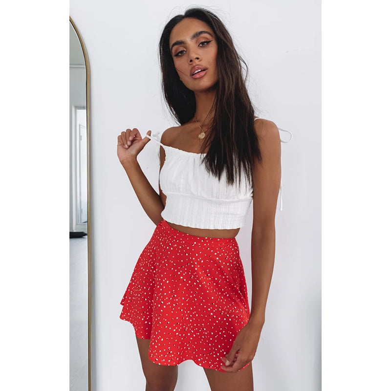 Women Printed Flared Mid Rise Mini Skirt