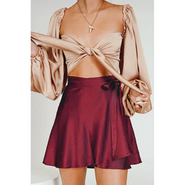 Woven Flared Mini Skirt