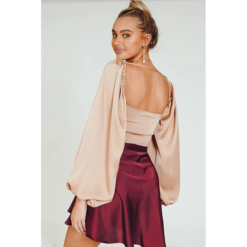 Woven Flared Mini Skirt