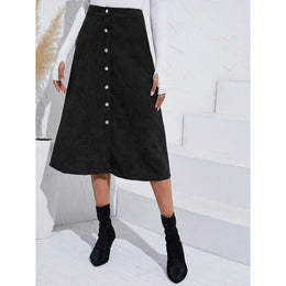Women Button Up A-Line Skirt