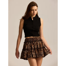 Printed Layered Mini Skirt