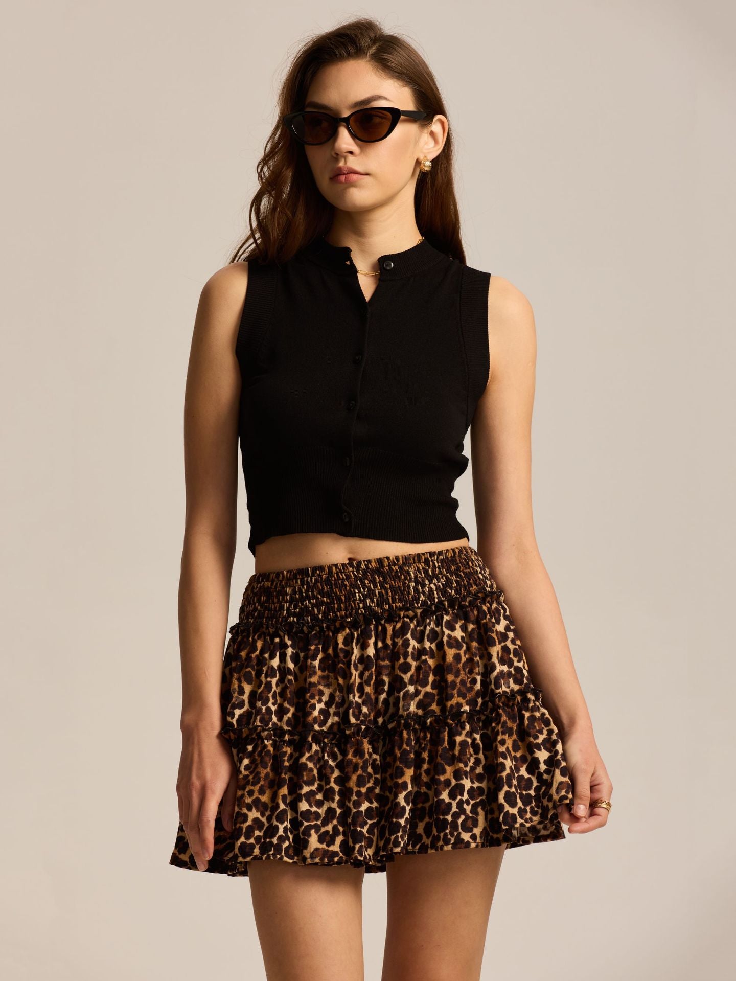 Printed Layered Mini Skirt