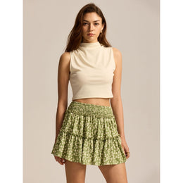 Printed Layered Mini Skirt