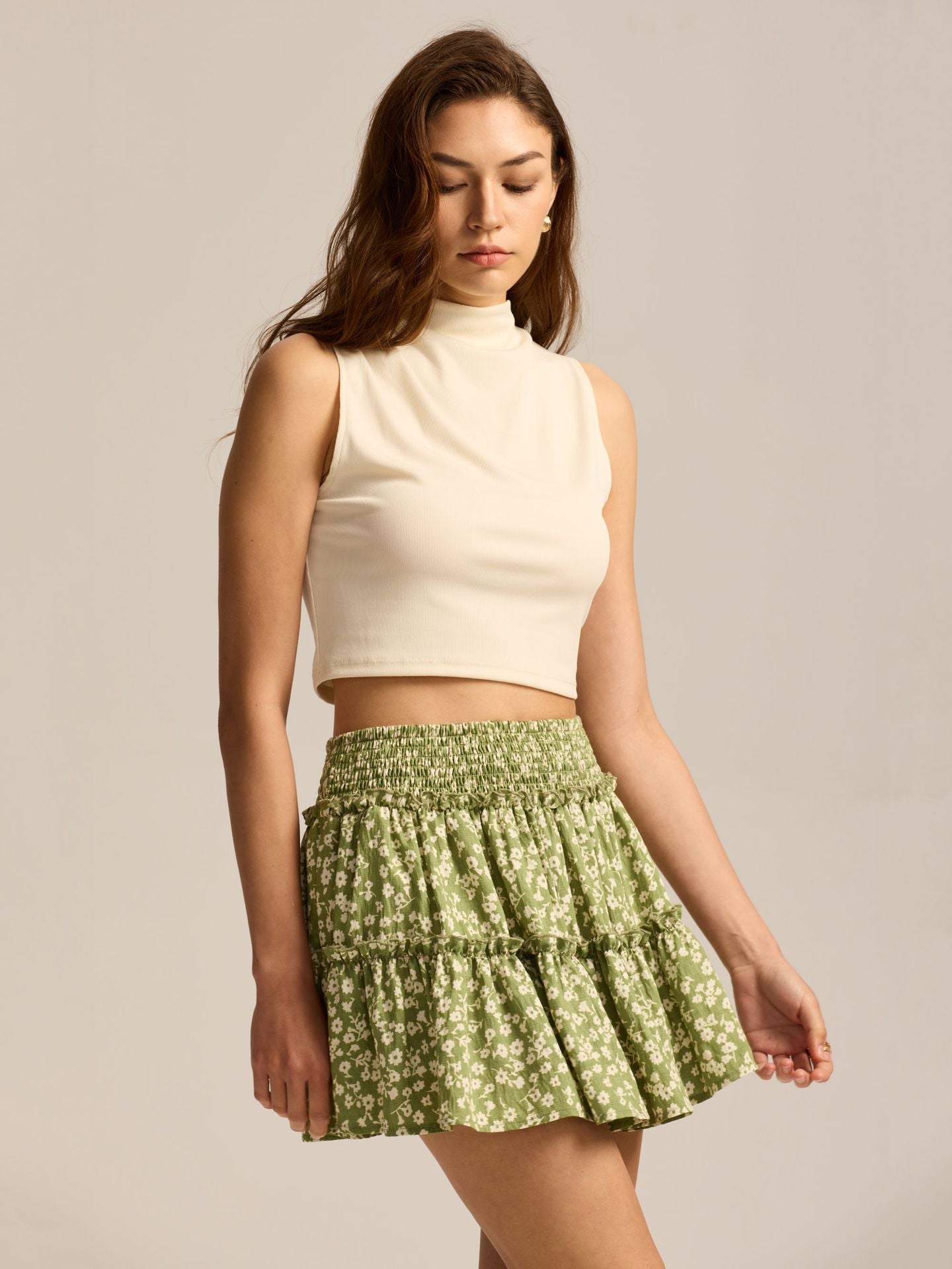 Printed Layered Mini Skirt