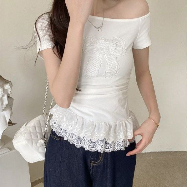 Floral Embroidered Applique Top