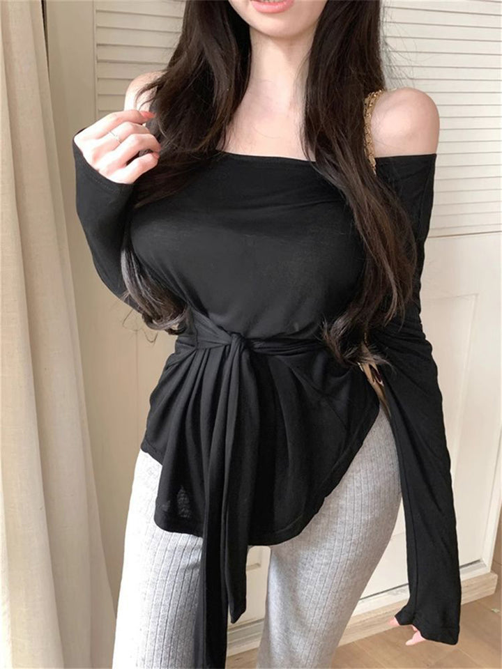 Off-Shoulder Waist Tie-Ups Top