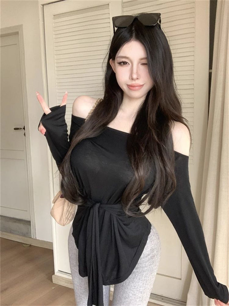 Off-Shoulder Waist Tie-Ups Top